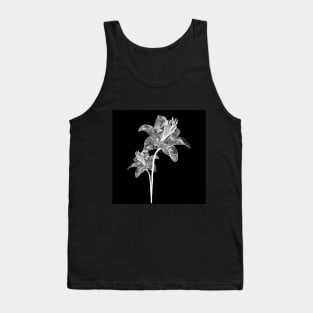 Zentangle black and white botanical floral flower Tank Top